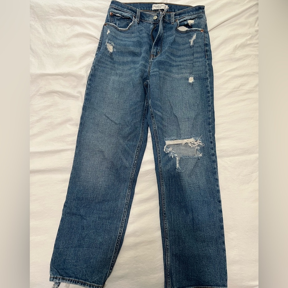 Abercrombie ultra high rise ankle straight curve love